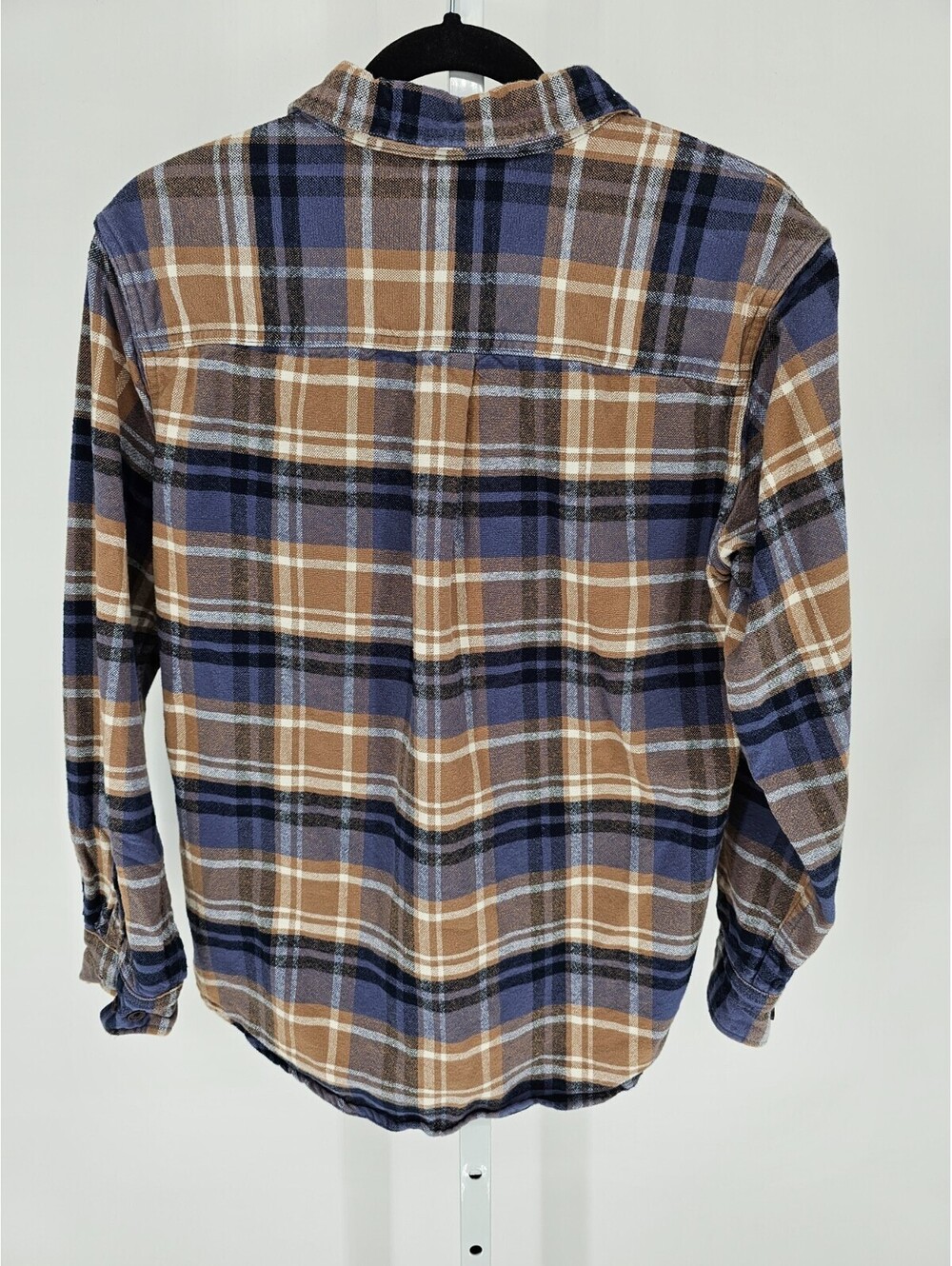Grove & Hollow Mens Sz M Long Sleeve Button Up Flannel Shirt Purple Beige Plaid - Picture 4 of 4